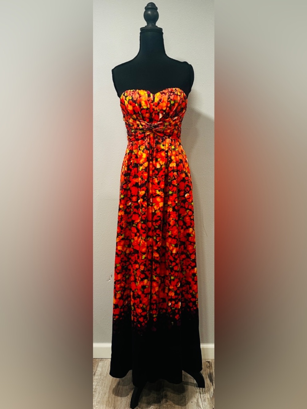 Jessica Simpson - strapless floral maxi dress with a sweetheart neckline